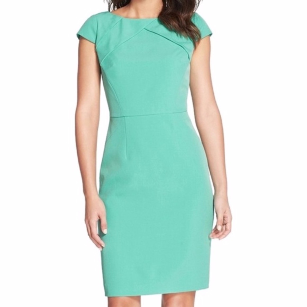 Adrianna Papell Cap Sleeve Seafoam Dress
